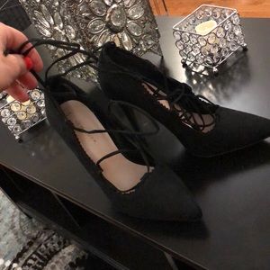Black lace up heels!
